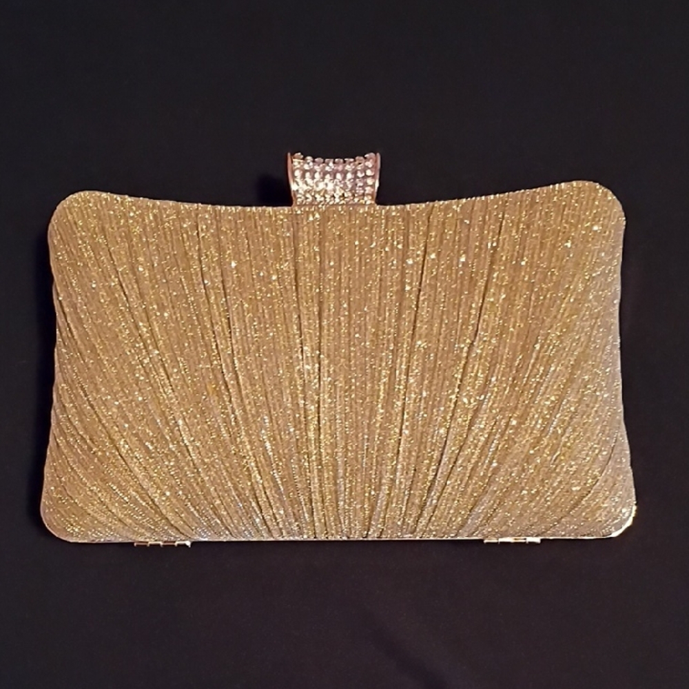 Gold Sparkle Evening Clutch Handbag